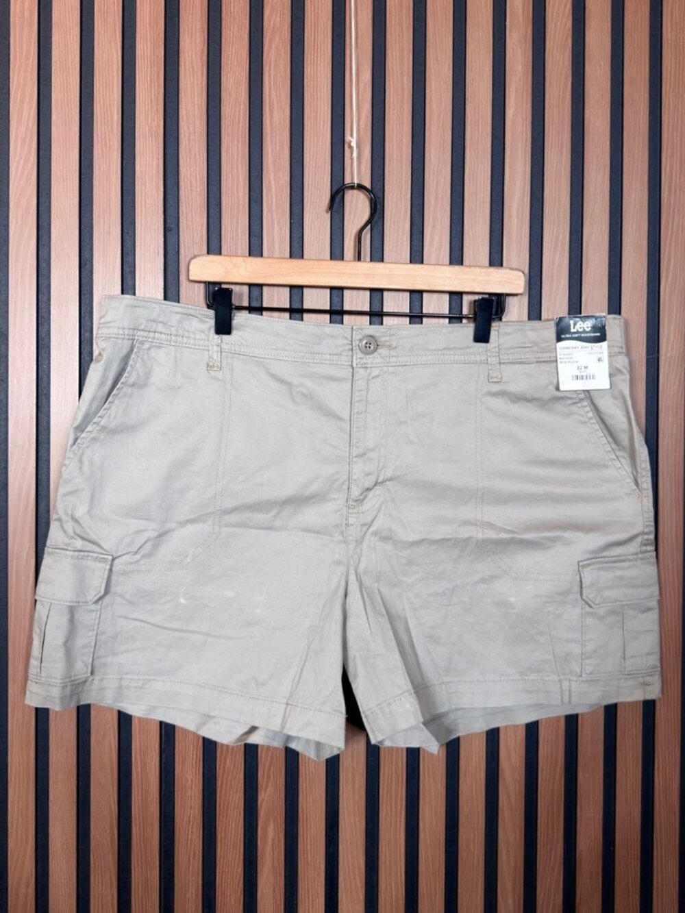 New Lee Shorts 22 Medium Women’s Beige Mid Rise Mushroom Soft Waist Band